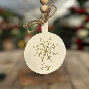 Gold Snowflake Ornament (Joy)